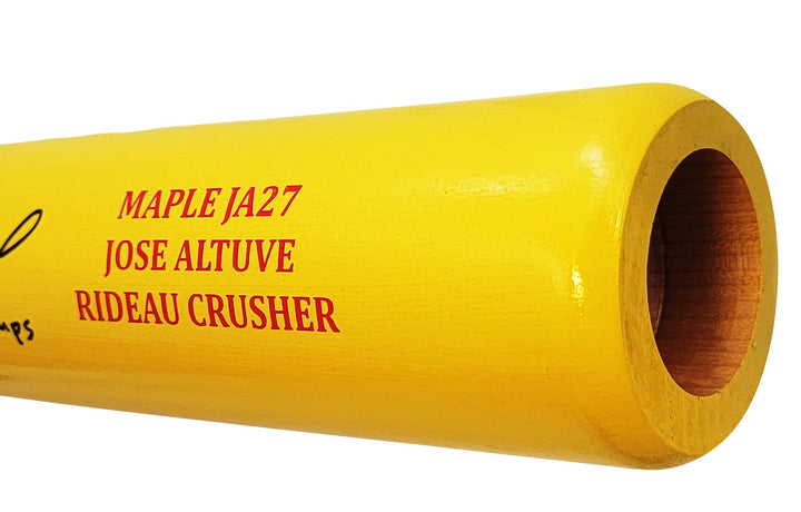 Jose Altuve Auto Yellow Sam Player Model Bat Astros 17 22 WS Champs Beckett Wit