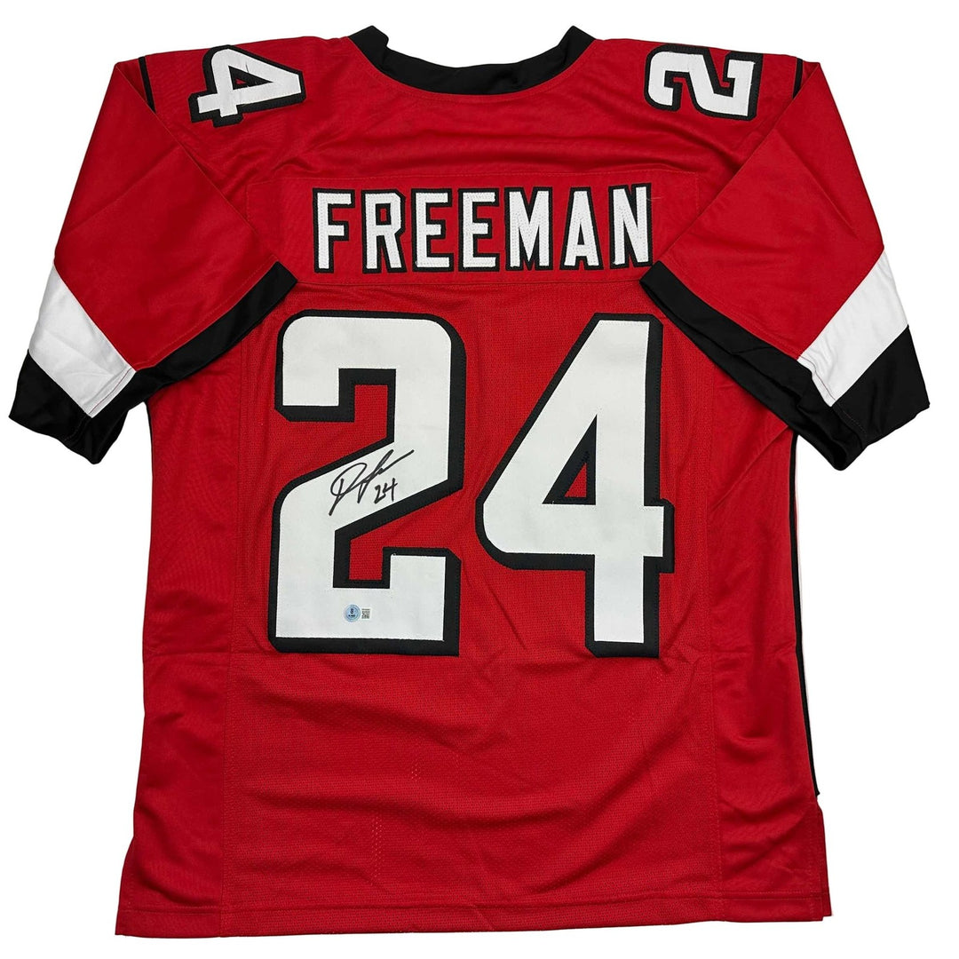 Autographed/Signed Devonta Freeman Atlanta Red Jersey Beckett BAS COA
