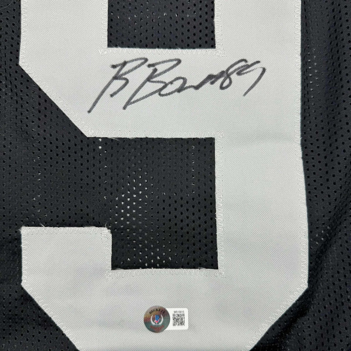 Autographed/Signed Brock Bowers Las Vegas Oakland Black Jersey BAS COA
