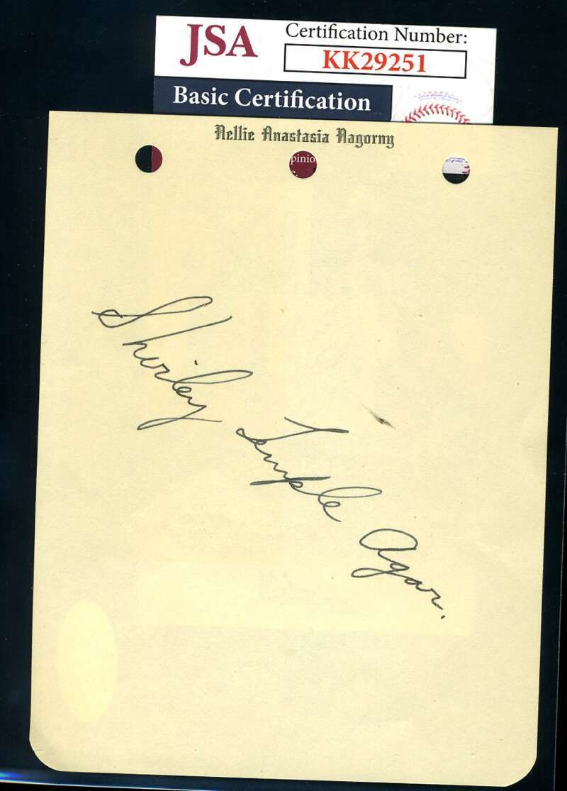 Shirley Temple JSA Coa Signed 1950`s Album Page Autograph