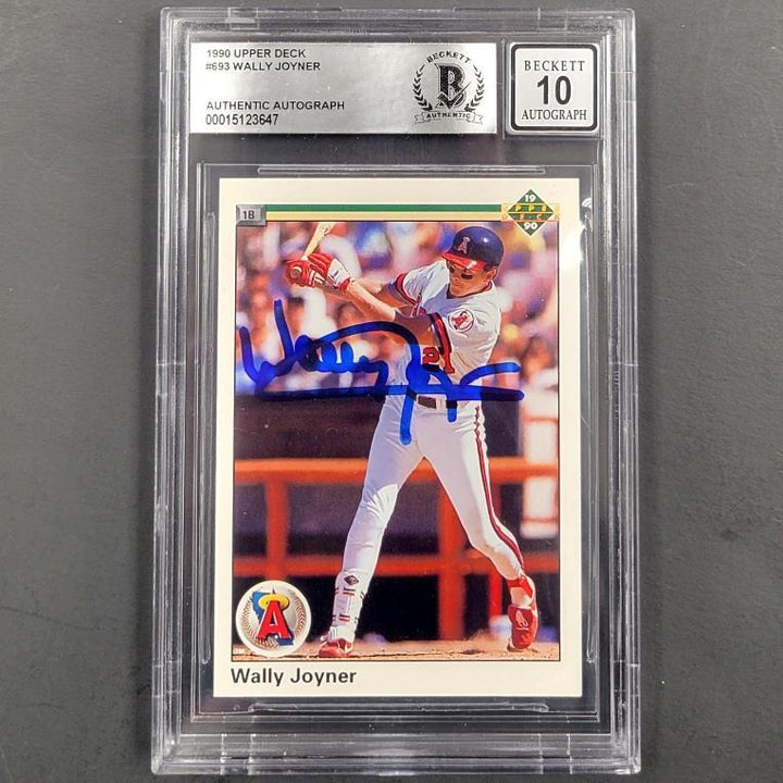 Wally Joyner autograph signed 1990 Upper Deck #693 Card BAS BGS 10 auto