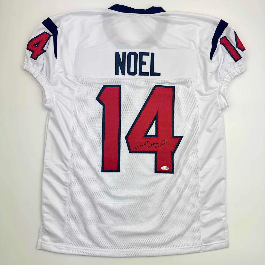 Autographed/Signed Jaylin Noel Houston White Football Jersey JSA COA