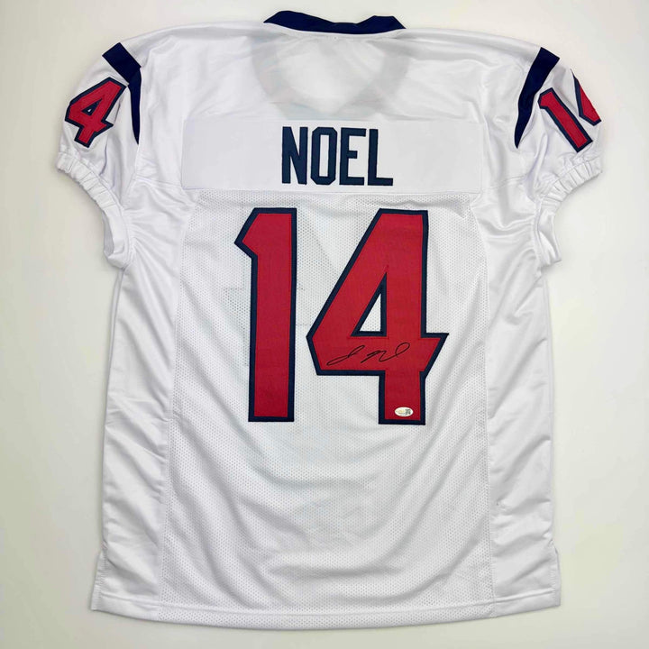 Autographed/Signed Jaylin Noel Houston White Football Jersey JSA COA