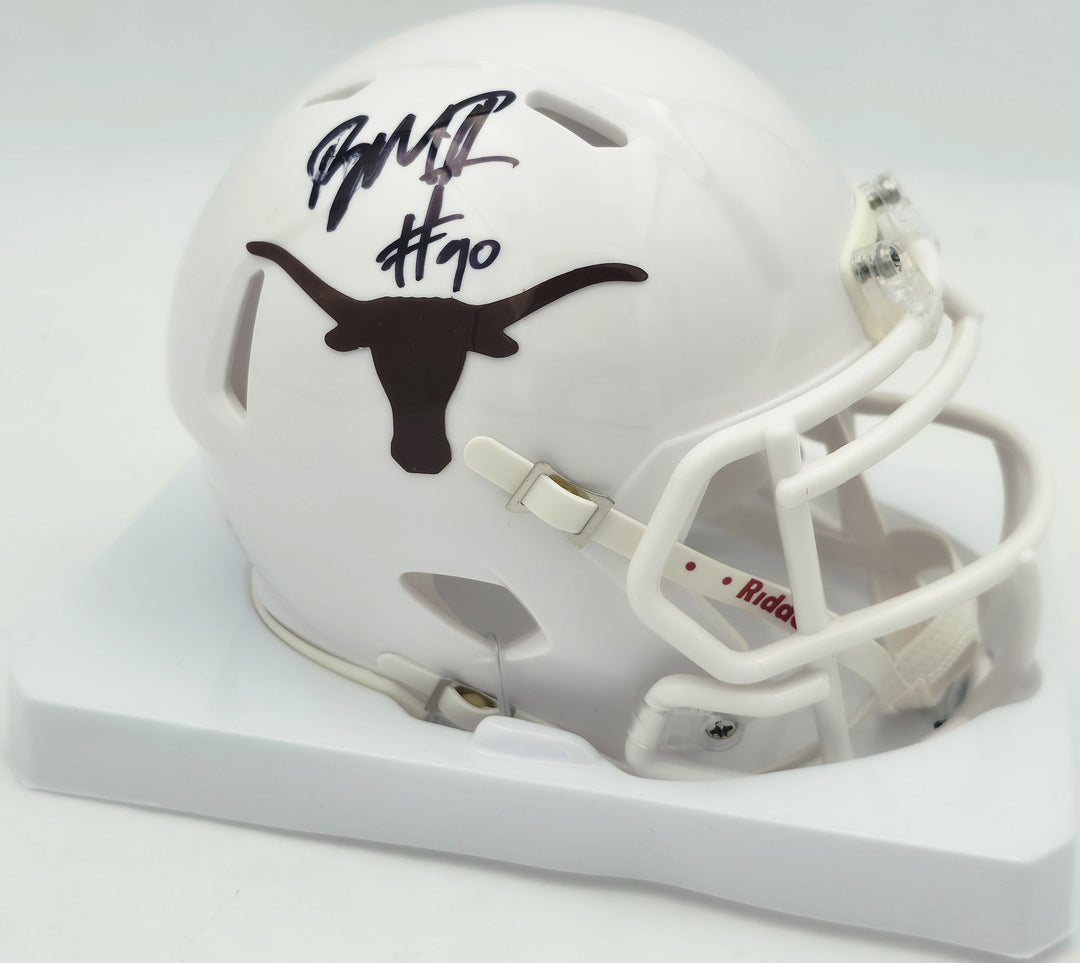 Byron Murphy II Auto Texas Longhorns White Speed Mini Helmet (Smudged) MCS Holo
