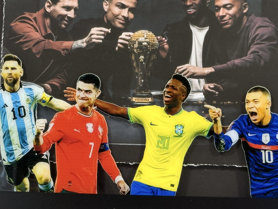 FIFA World Cup 2026 Framed 3D Photo Shadowbox Messi Ronaldo Vinicius Jr Mbappe