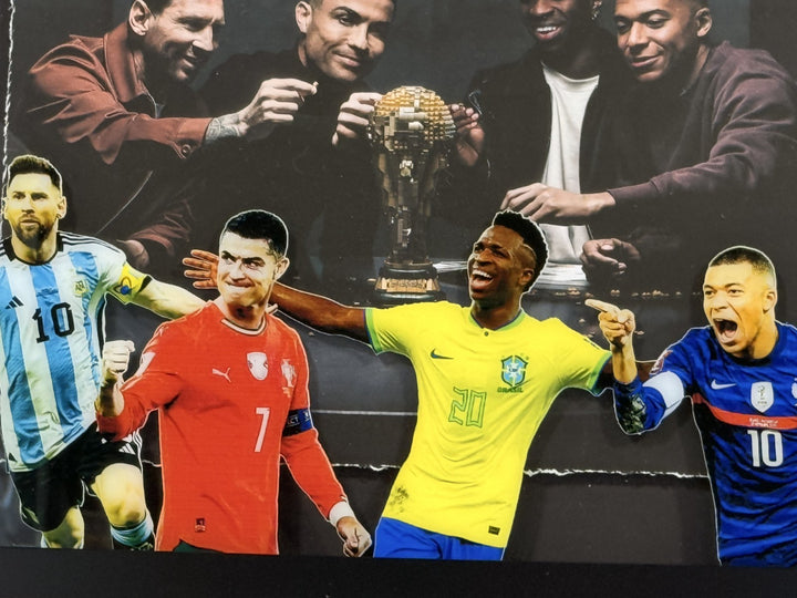 FIFA World Cup 2026 Framed 3D Photo Shadowbox Messi Ronaldo Vinicius Jr Mbappe