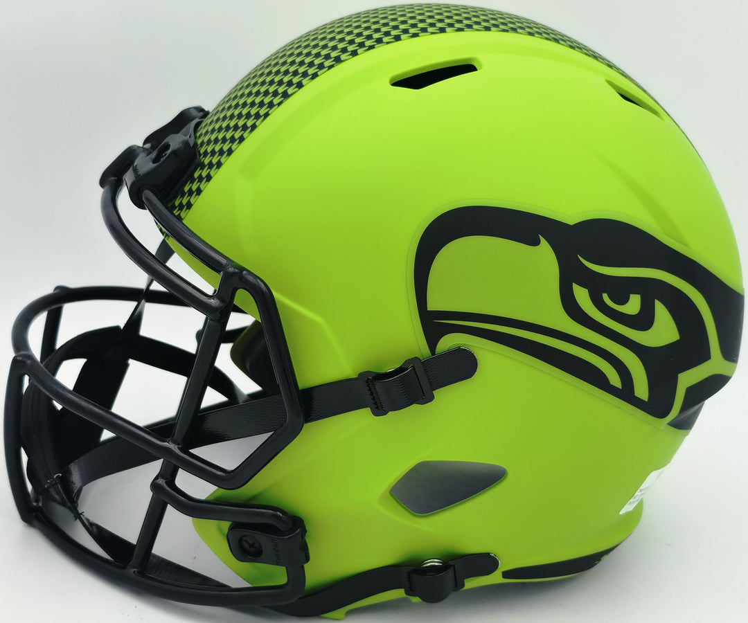 Byron Murphy II Auto Seahawks Rave Green Full Size Speed Replica Helmet MCS Holo