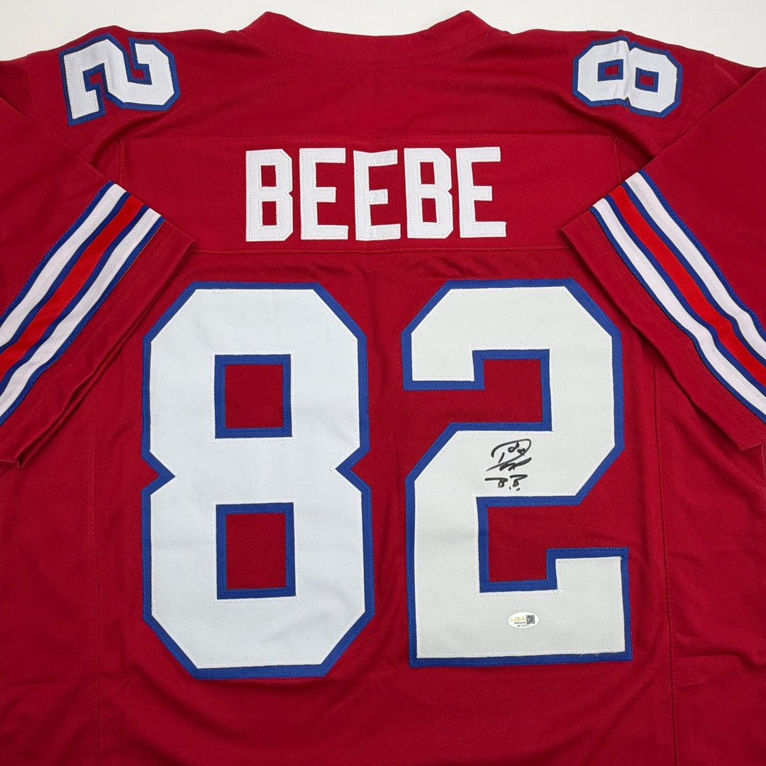 Autographed/Signed Don Beebe Buffalo Red Football Jersey JSA COA