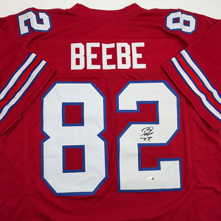 Autographed/Signed Don Beebe Buffalo Red Football Jersey JSA COA