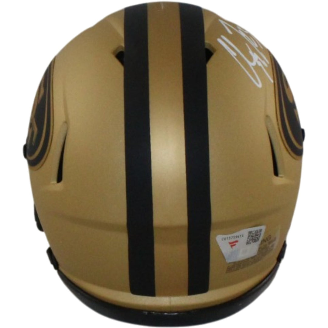 Christian McCaffrey Signed San Francisco 49ers Rave Mini Helmet Fanatics 55625