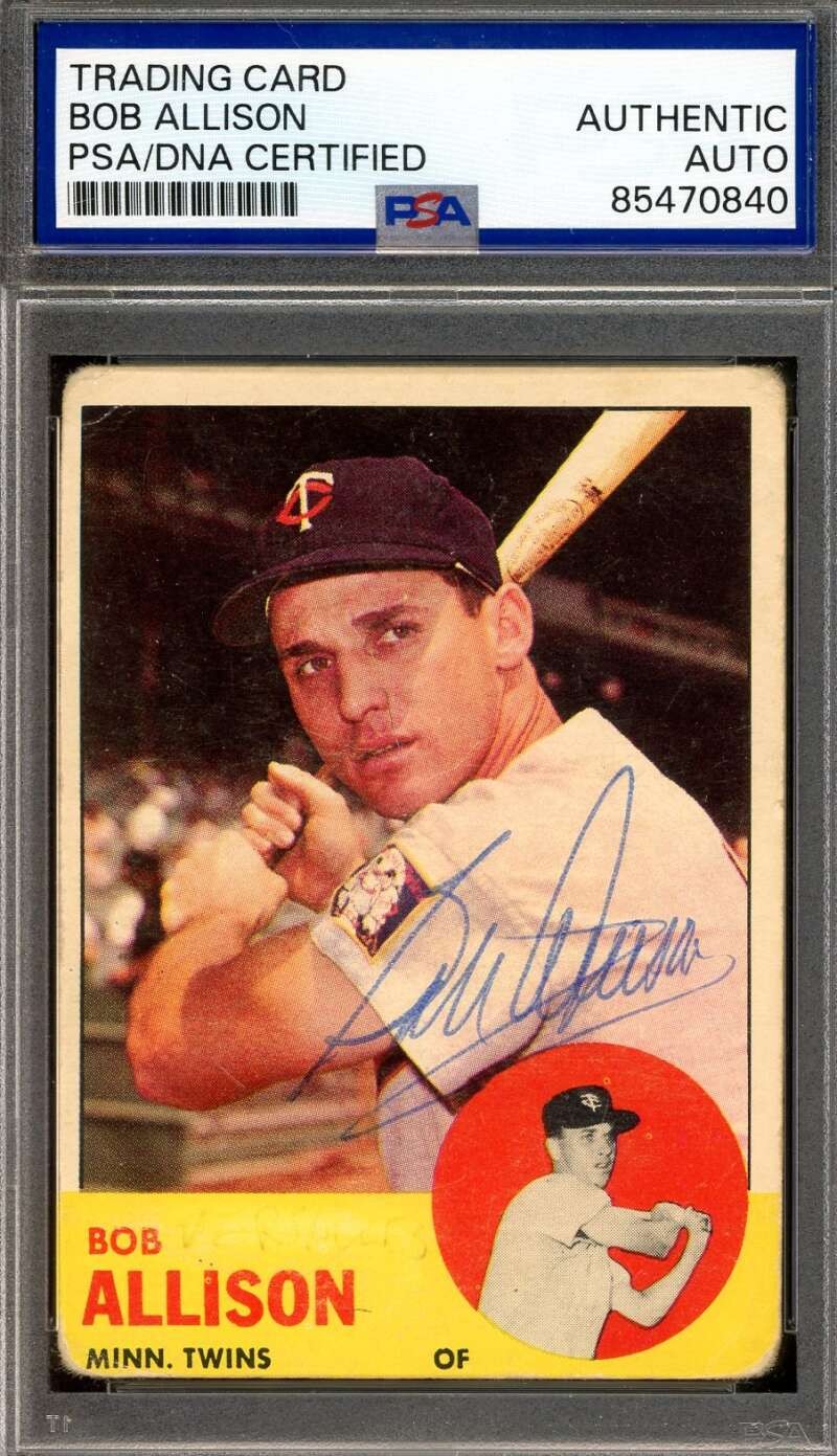 Bob Allison PSA DNA Signed 1963 Topps Autograph