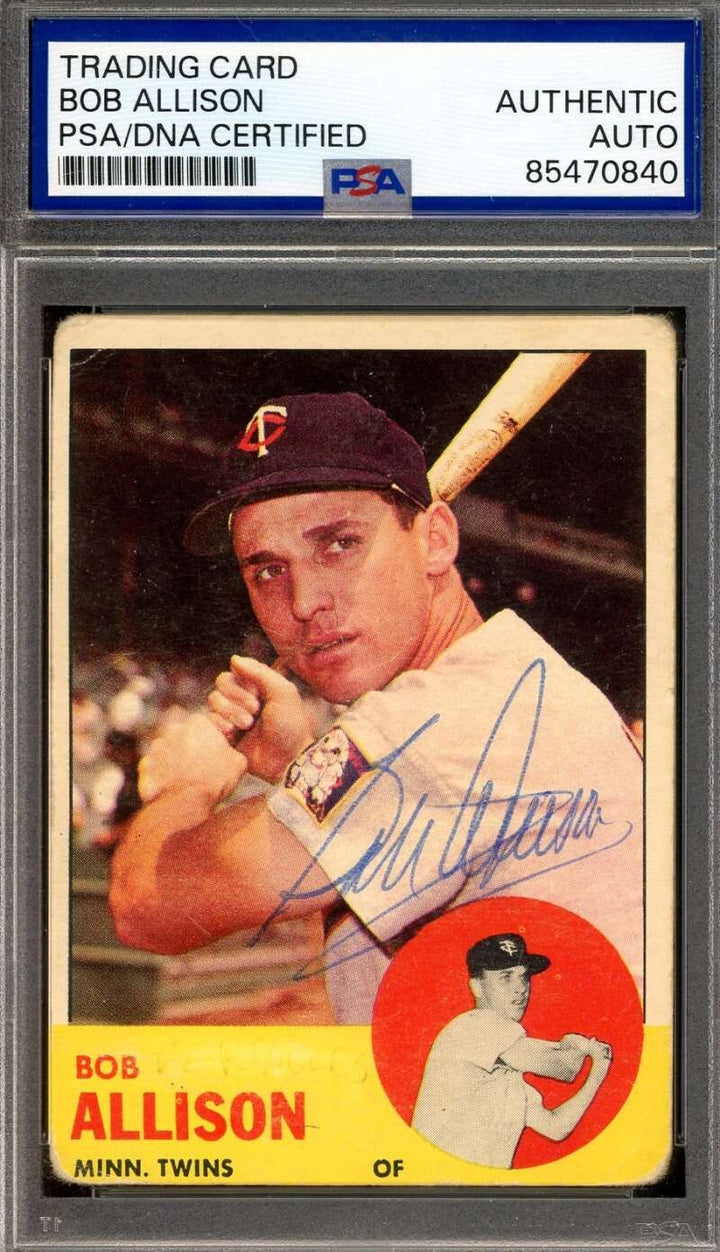 Bob Allison PSA DNA Signed 1963 Topps Autograph
