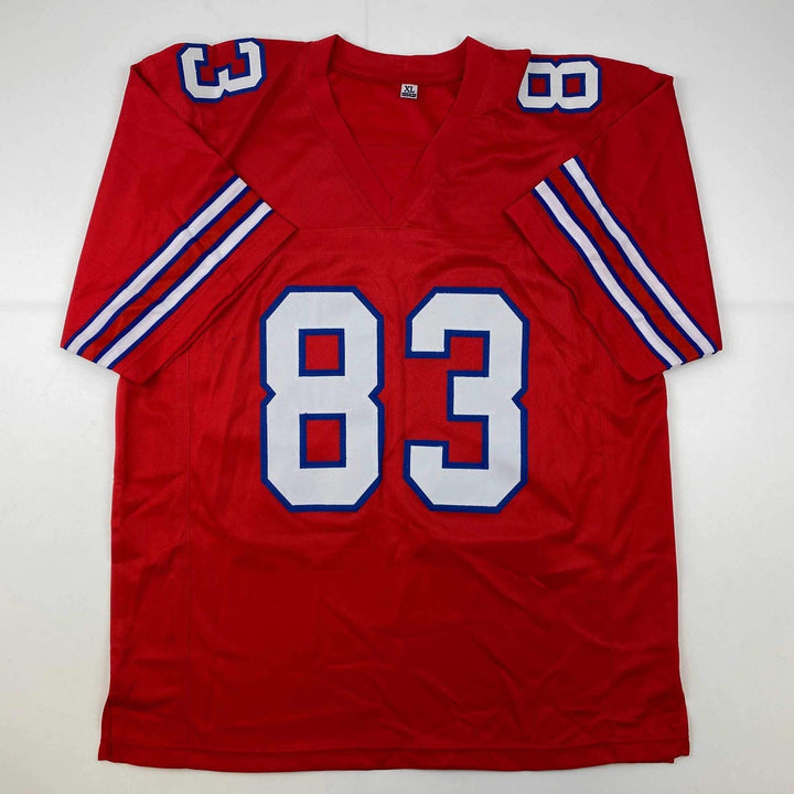 Autographed/Signed Andre Reed HOF 14 Buffalo Red Football Jersey JSA COA
