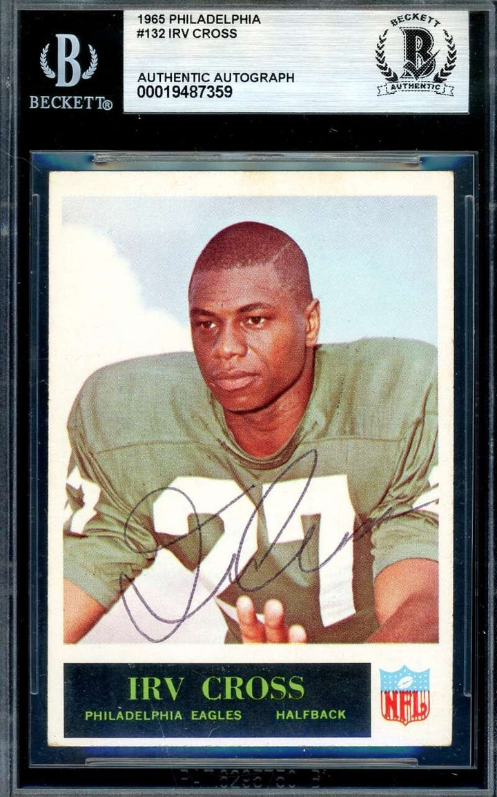 Irv Cross Beckett BAS Signed 1965 Philadelphia Autograph