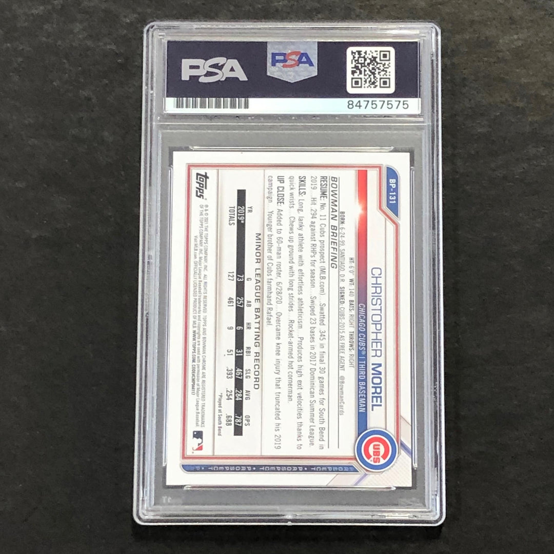 2021 Bowman 1st Edition Paper #BP-131 Christopher Morel Signed Card PSA Slabbed
