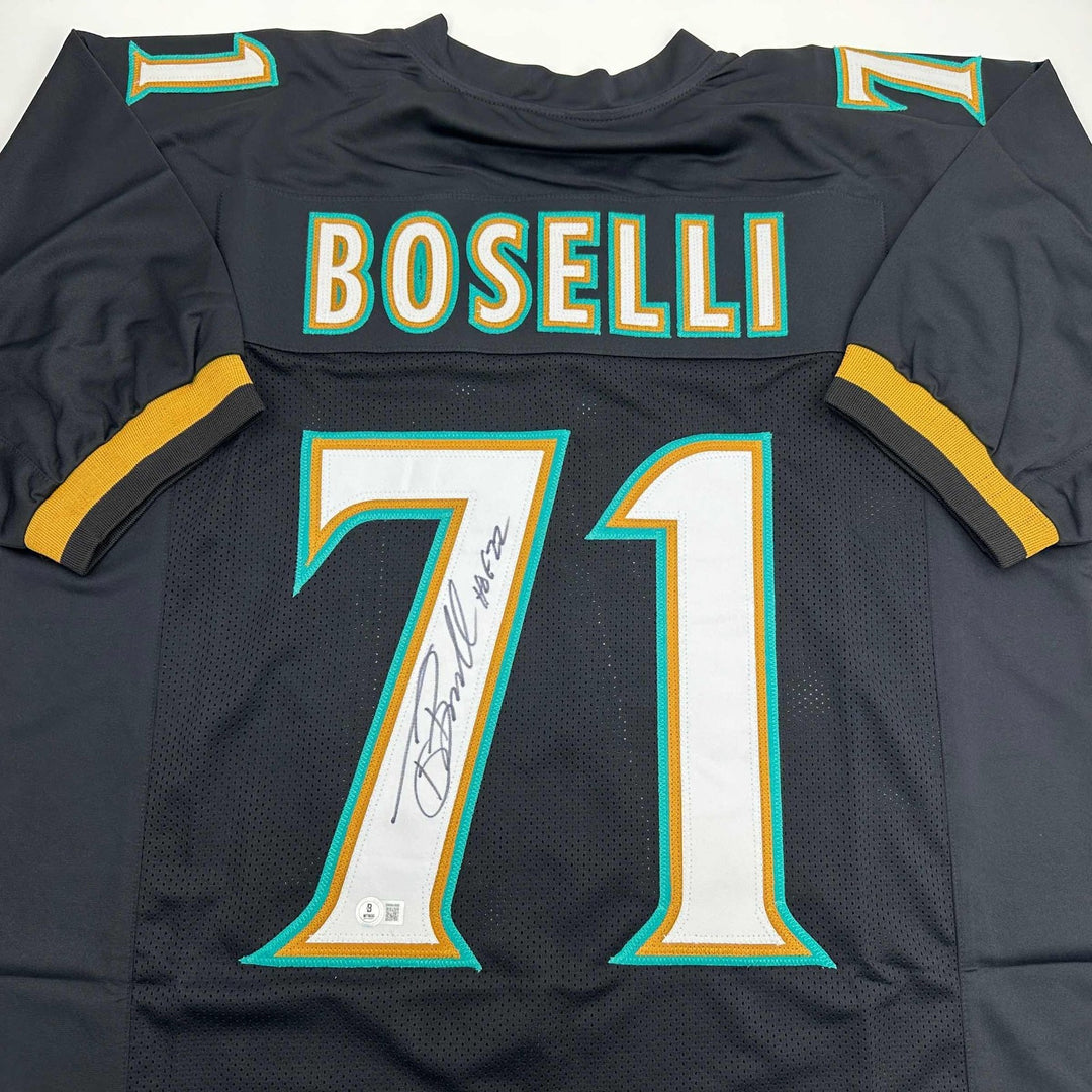 Autographed/Signed Tony Boselli HOF 22 Jacksonville Black Jersey BAS COA