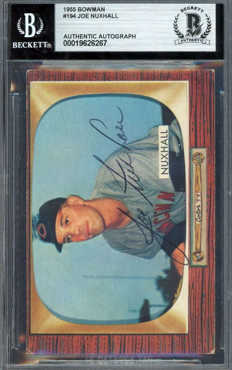 Joe Nuxhall Beckett BAS Vintage Signed 1955 Bowman Autograph