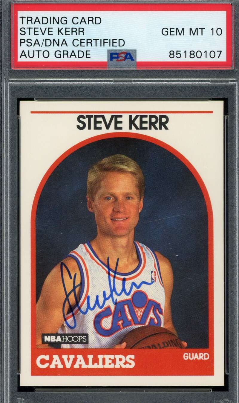 Steve Kerr Gem Mint 10 PSA DNA Signed 1989-90 NBA Hoops Rookie Autograph