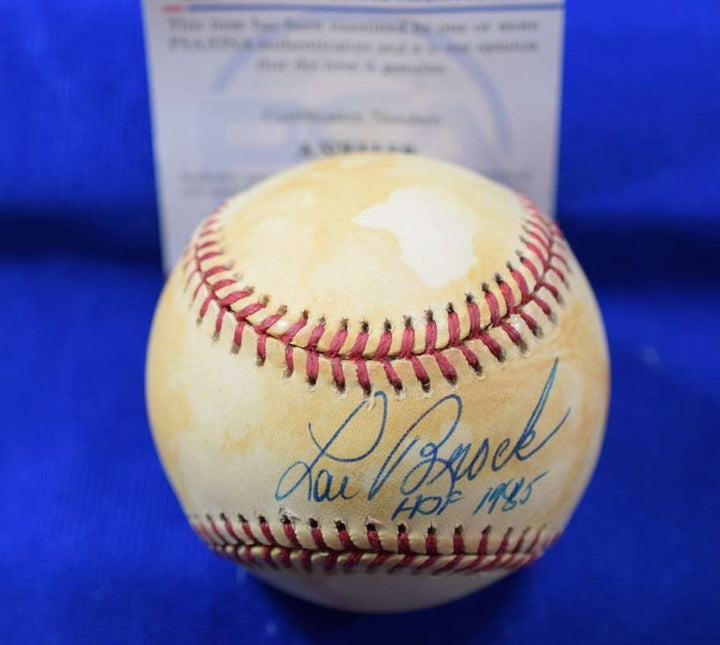 Lou Brock PSA DNA Autograph National League ONL Signed Baseball HOF 1985