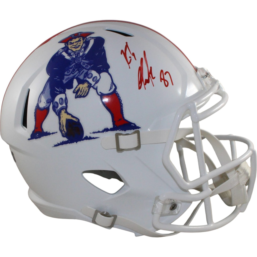 Rob Gronkowski Autographed/Signed New England Patriots TB 82-89 F/S Helmet 55787