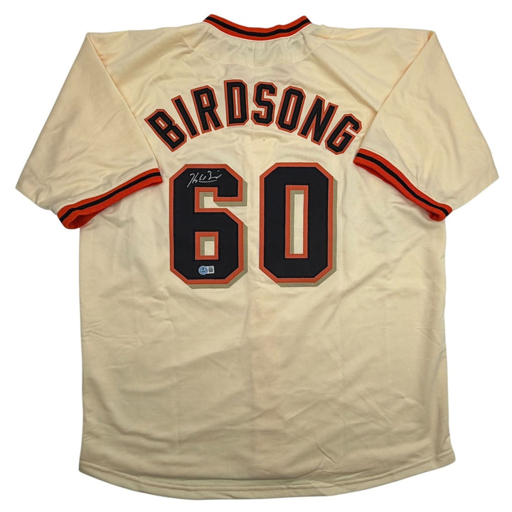 Autographed/Signed Hayden Birdsong San Francisco Cream Jersey Beckett BAS COA