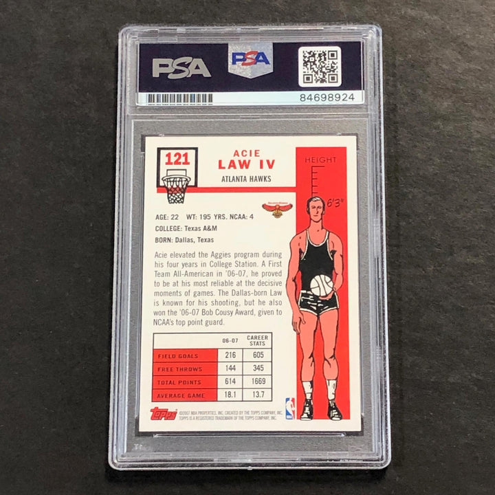 2007 Topps #121 Acie Law IV Signed AUTO PSA Slabbed Hawks