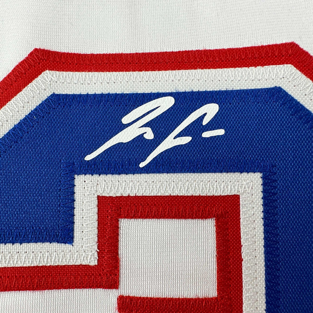 Facsimile Autographed Ronald Acuna Jr. Atlanta White Reprint Jersey Size Men' XL