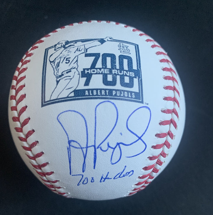 Albert Pujols Signed 700 Hr Club Logo   Mint 700 Hr Auto Baseball BAS Beckett