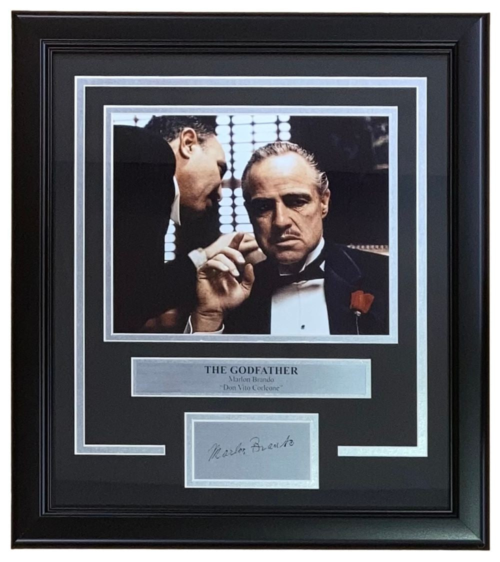 Marlon Brando Framed 8x10 The Godfather Photo w/ Laser Engraved Signature