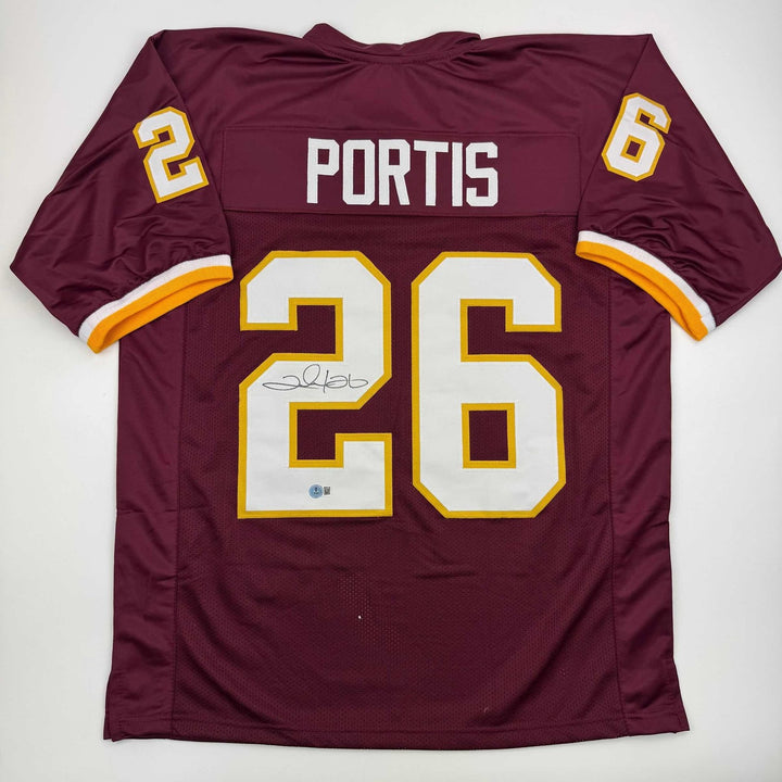 Autographed/Signed Clinton Portis Washington Burgundy Jersey BAS COA