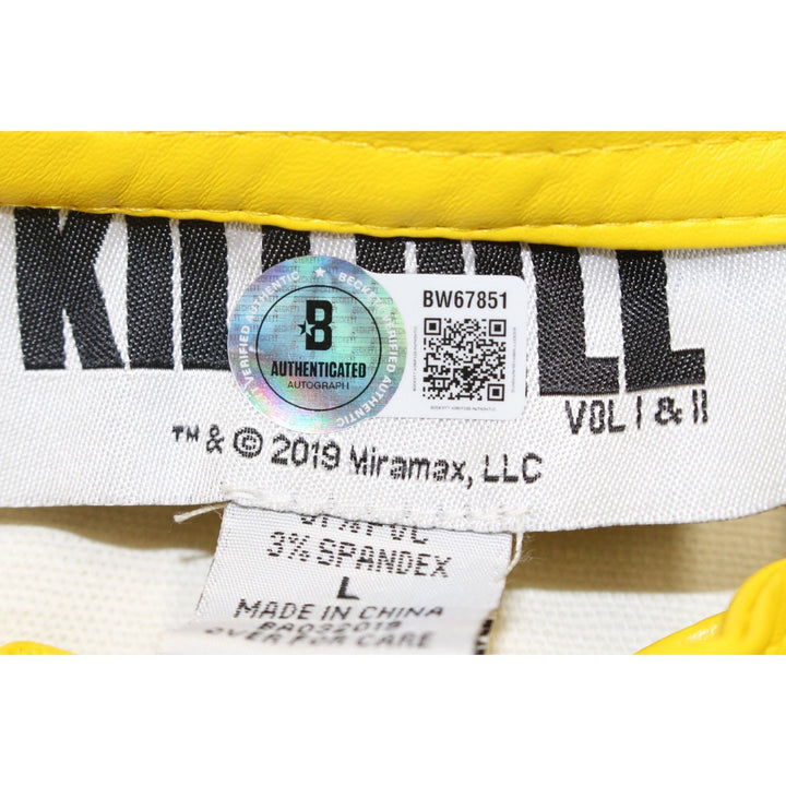 Uma Thurman Autographed Kill Bill Yellow Leather Jackets & Pants Beckett 56559