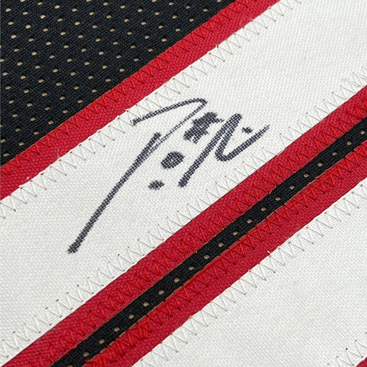 Framed Autographed/Signed Damian Lillard 33x42 Portland Black Jersey JSA COA