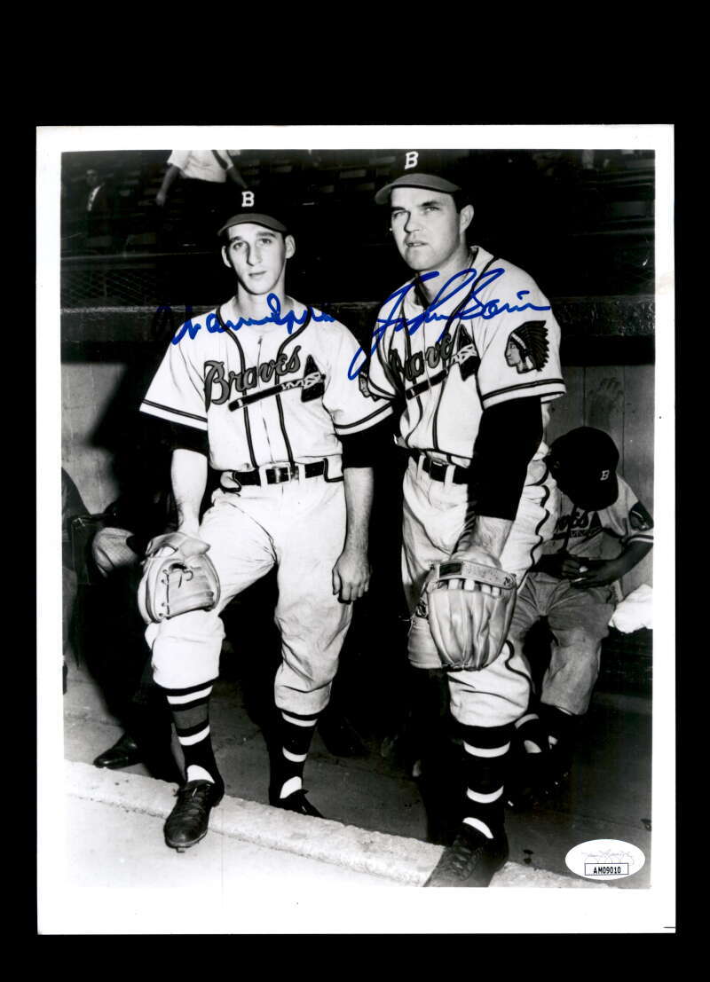 Warren Spahn Johnny Sain JSA Cert Signed  8x10 Photo Autograph Braves