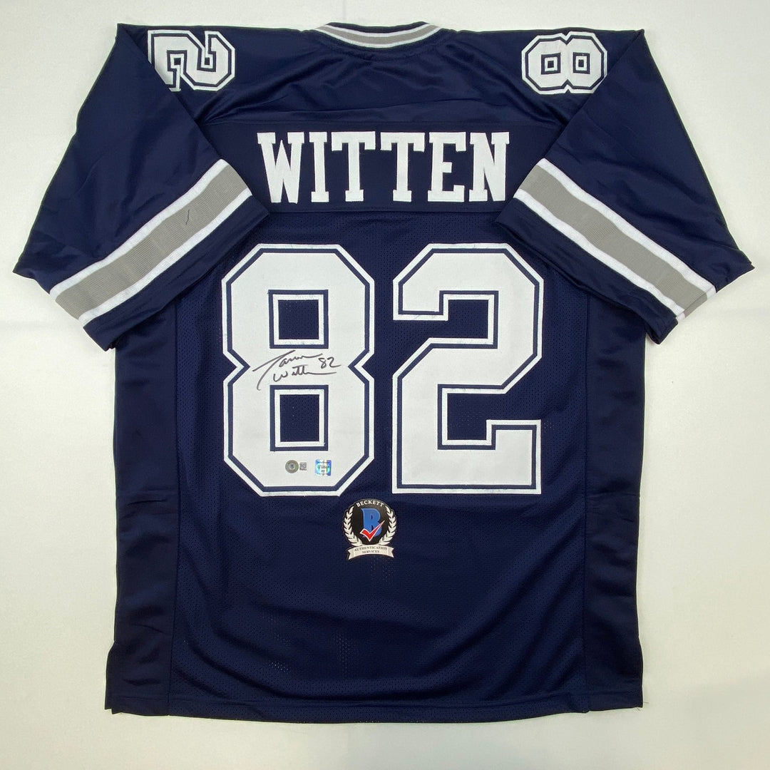 Autographed/Signed Jason Witten Dallas Dark Blue Jersey Beckett BAS COA