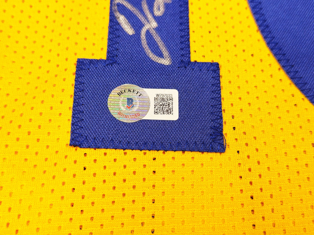 Golden State Warriors Tim Hardaway Autographed Signed Yellow Jersey Beckett Wit