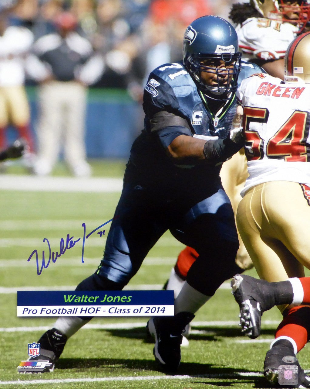 Walter Jones Autographed Signed 16x20 Photo Seattle Seahawks MCS Holo