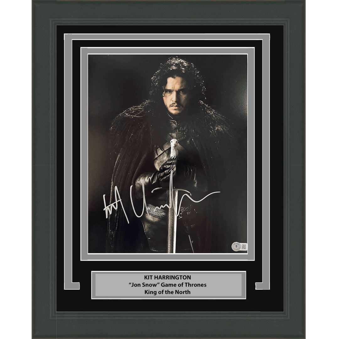 Framed Autographed/Signed Kit Harrington Jon Snow 11x14 Photo BAS COA #2
