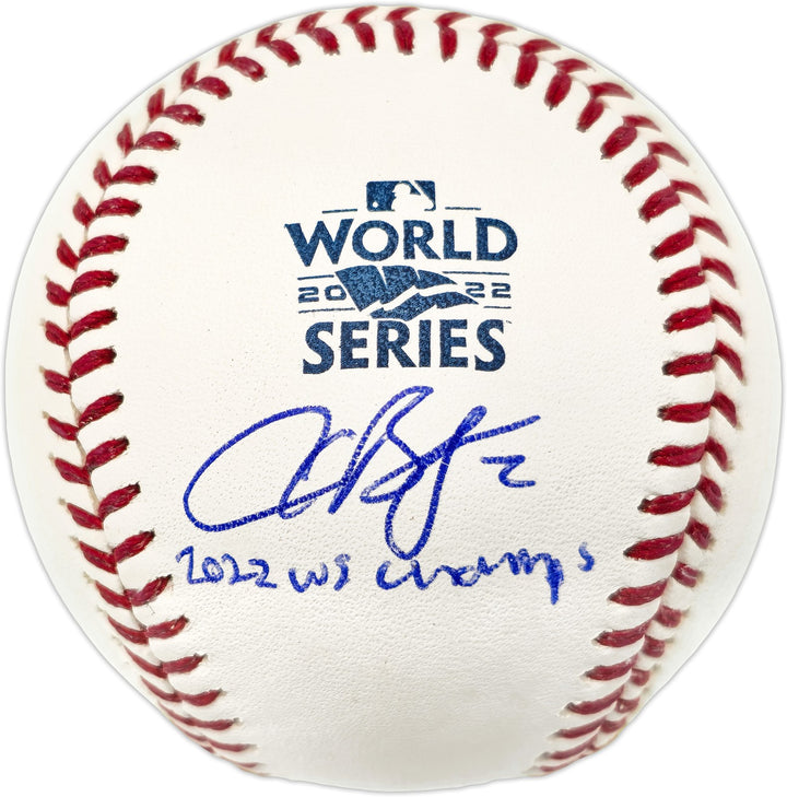 Alex Bregman Auto Signed 2022 WS Logo Baseball Astros 2022 WS Champs Beckett Wit