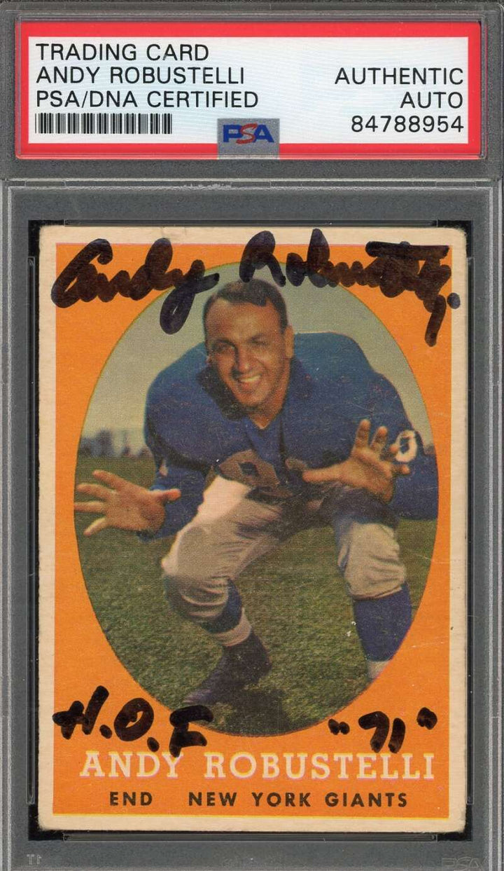 Andy Robustelli PSA DNA Signed 1958 Topps Autograph