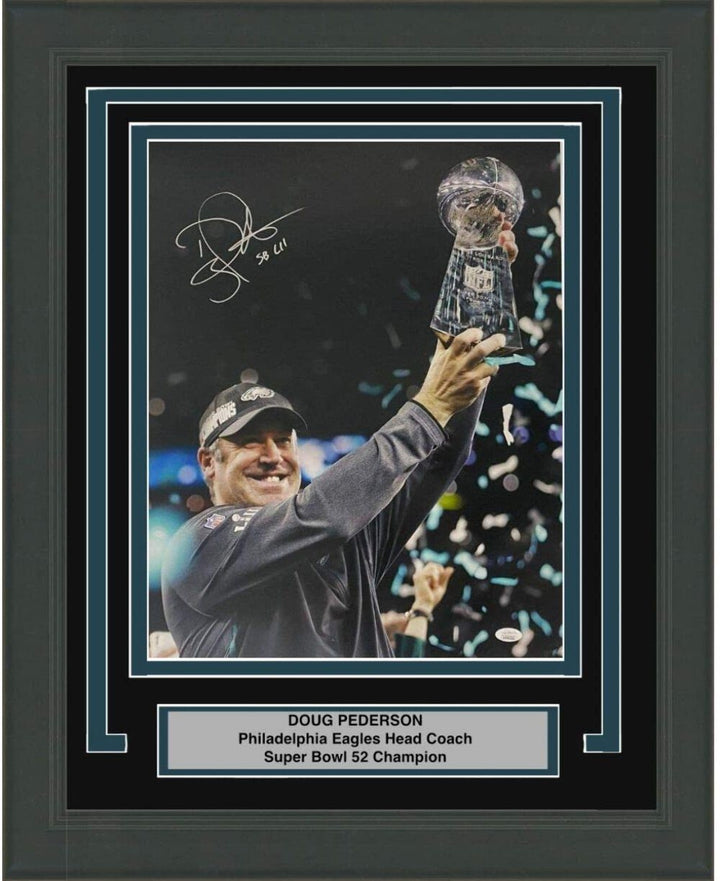 FRAMED Autographed/Signed DOUG PEDERSON Inscribed SB LII 52 16x20 Photo JSA COA