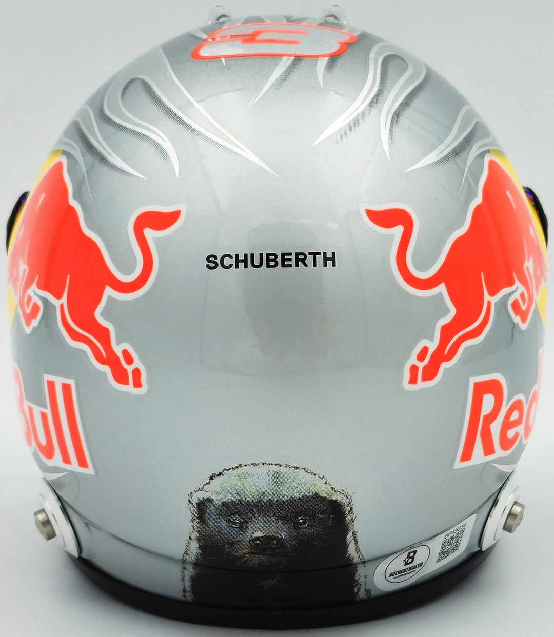 Daniel Ricciardo Signed Red Bull Racing Silver Authentic Mini Helmet Beckett