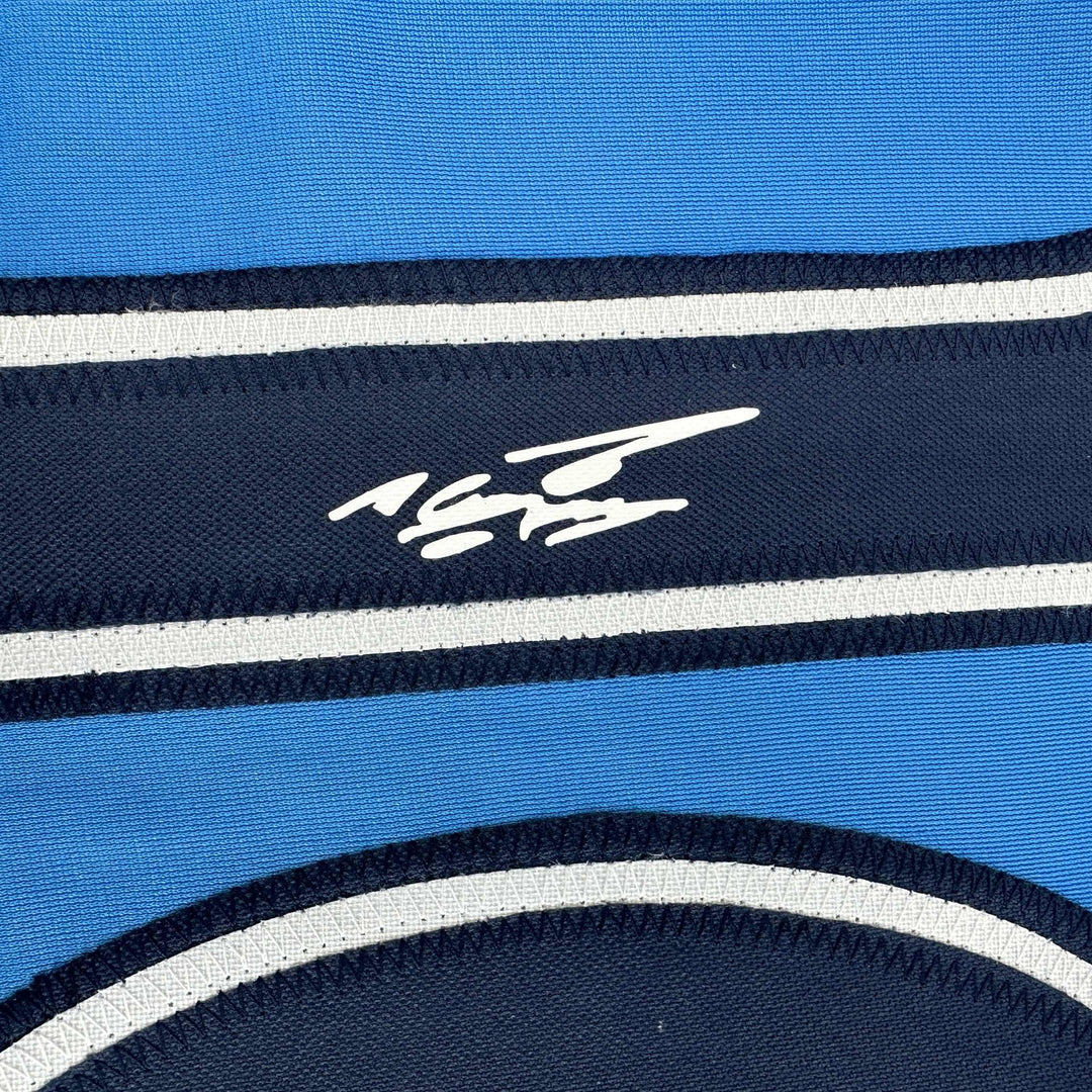 Facsimile Autographed Sergio Kun Aguero Manchester City Blue Reprint Jersey XL