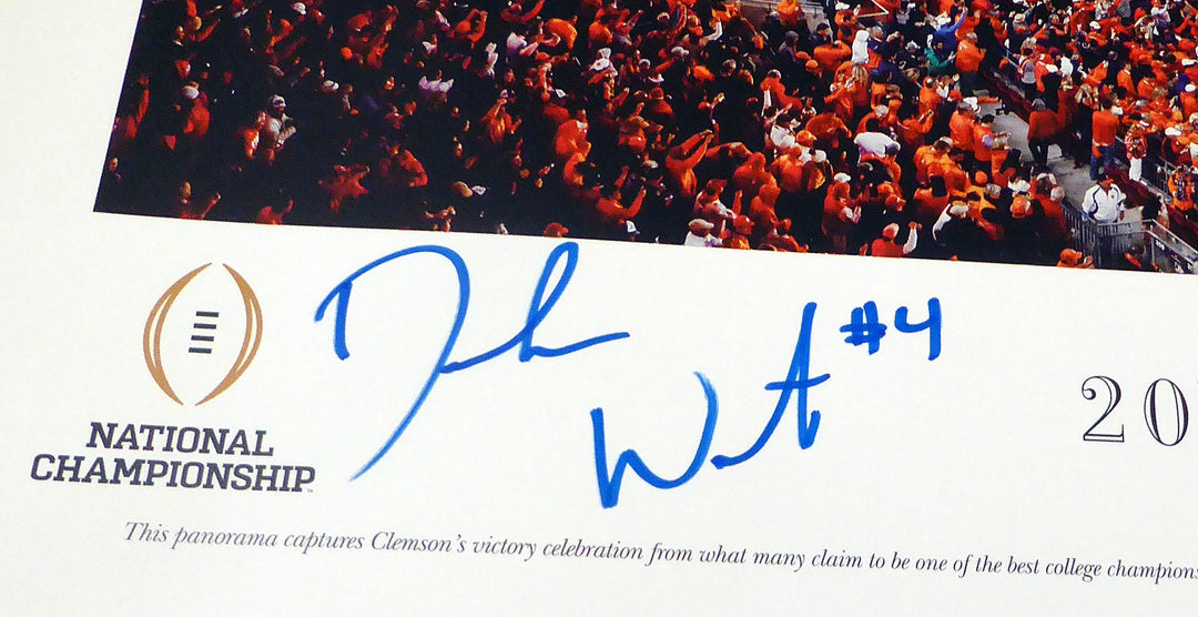 Deshaun Watson Signed 13x40 Pano Photo Clemson Tigers 2016 National Champs Tear