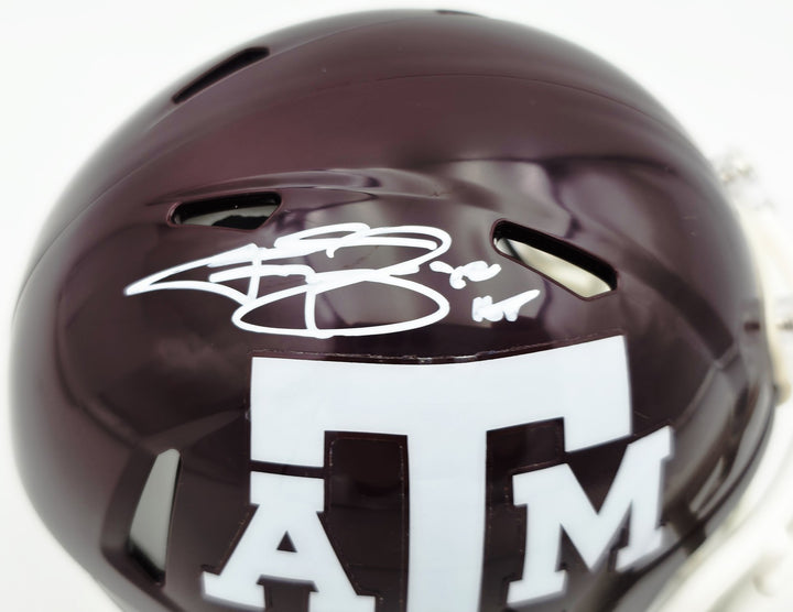 Johnny Manziel Auto Texas A&M Aggies Maroon Speed Mini Helmet "12 HT" Beckett