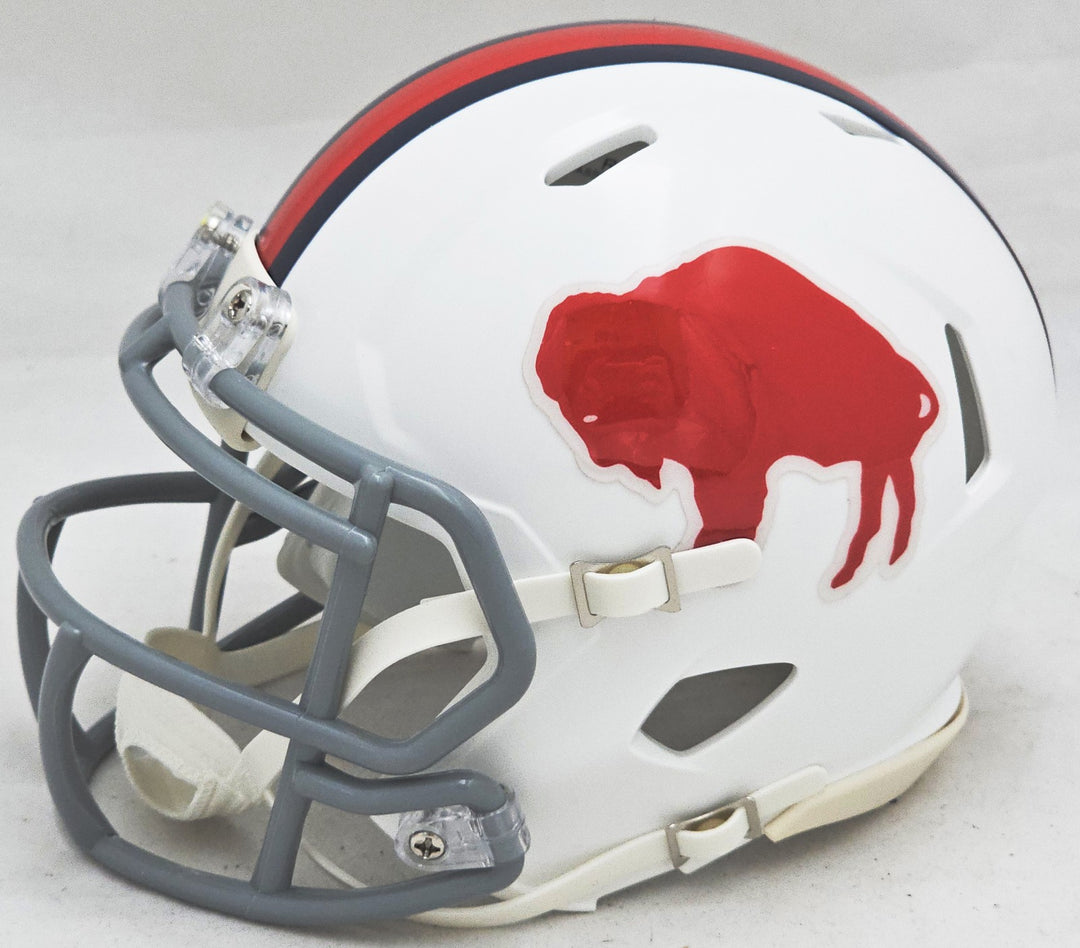 Thurman Thomas Signed 65-73 Bills Throwback White Speed Mini Helmet Beckett Wit