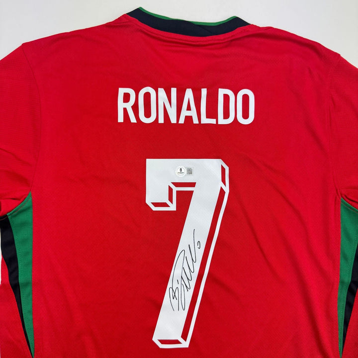 Signed Cristiano Ronaldo Portugal Red World Cup Soccer Jersey BAS COA