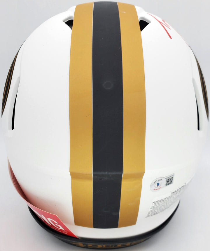 Trey Lance Auto 49ers Lunar Eclipse White Full Size Authentic Speed Helmet BAS