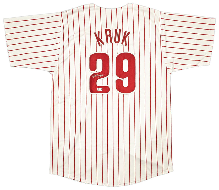 Philadelphia Phillies John Kruk Signed White Jersey Beckett Witness
