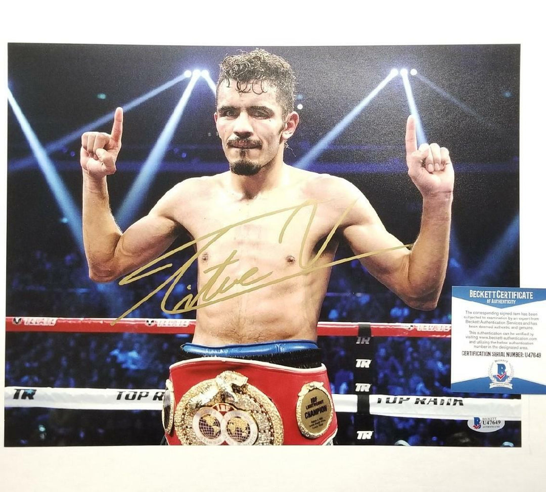 Miguel Vasquez signed 11x14 Photo Mexico Boxing IBF Autograph ~ Beckett BAS COA