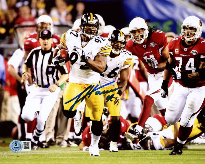 James Harrison Signed 8x10 Photo Pittsburgh Steelers SB XLIII Interception